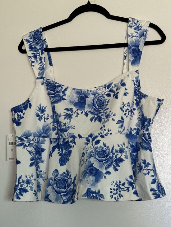 Maeve Tops - Maeve by Anthropologie Square-Neck Peplum Tank Top XL
